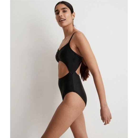 Madewell Cinched Cutout One-Piece Black Swim Suit Size L NWT *Slight flaw* - Picture 8 of 8